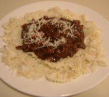 image of bow tie lasagna pasta
